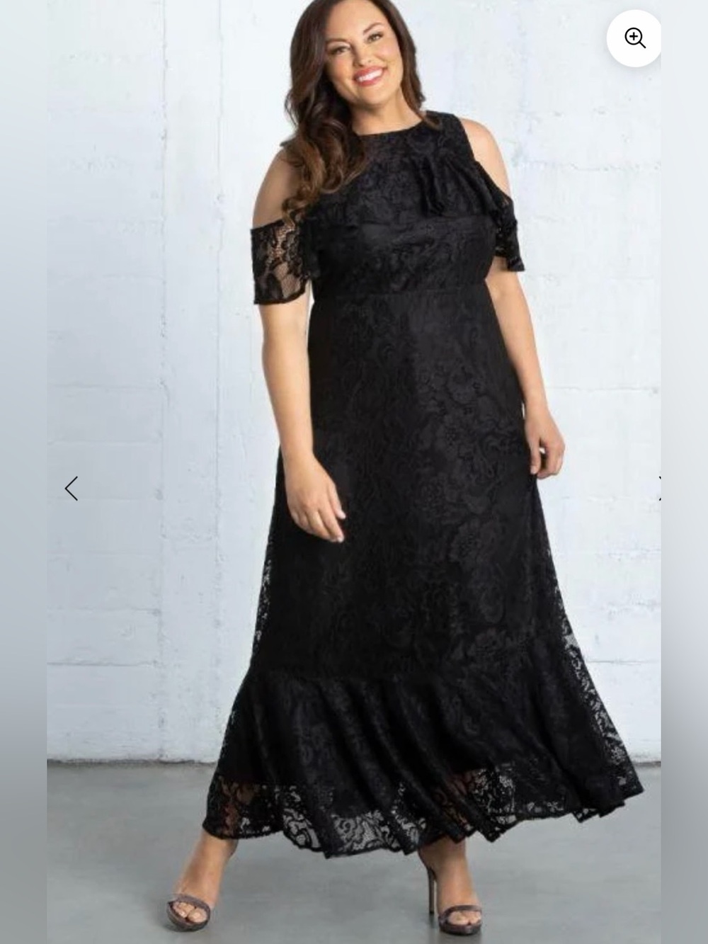 Kiyonna Black Lace Riviera Maxi Dress Plus Size 3X (22-24)